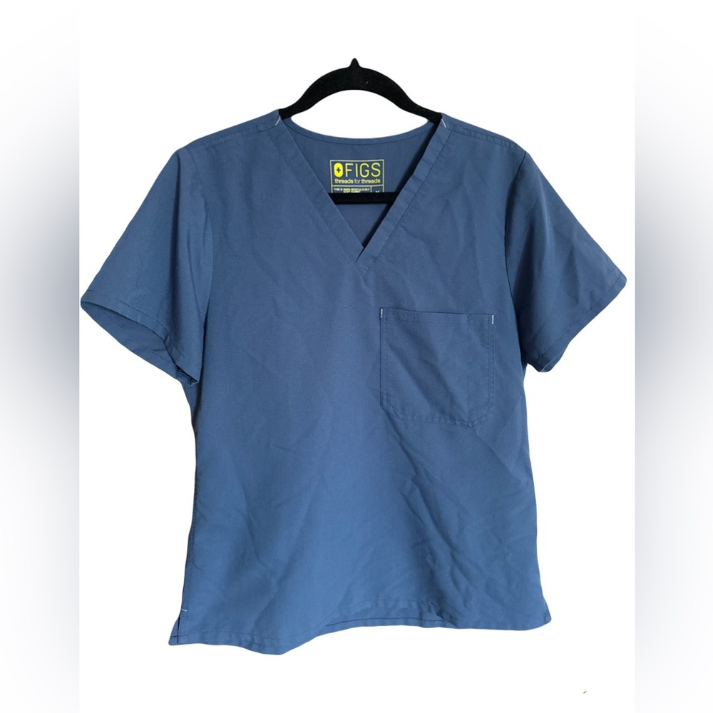 Figs Blue Scrub Top Size medium